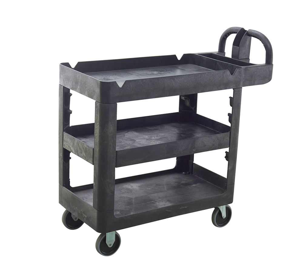 230kg Rated Bitbar 3 Shelf Utility Cart - Black