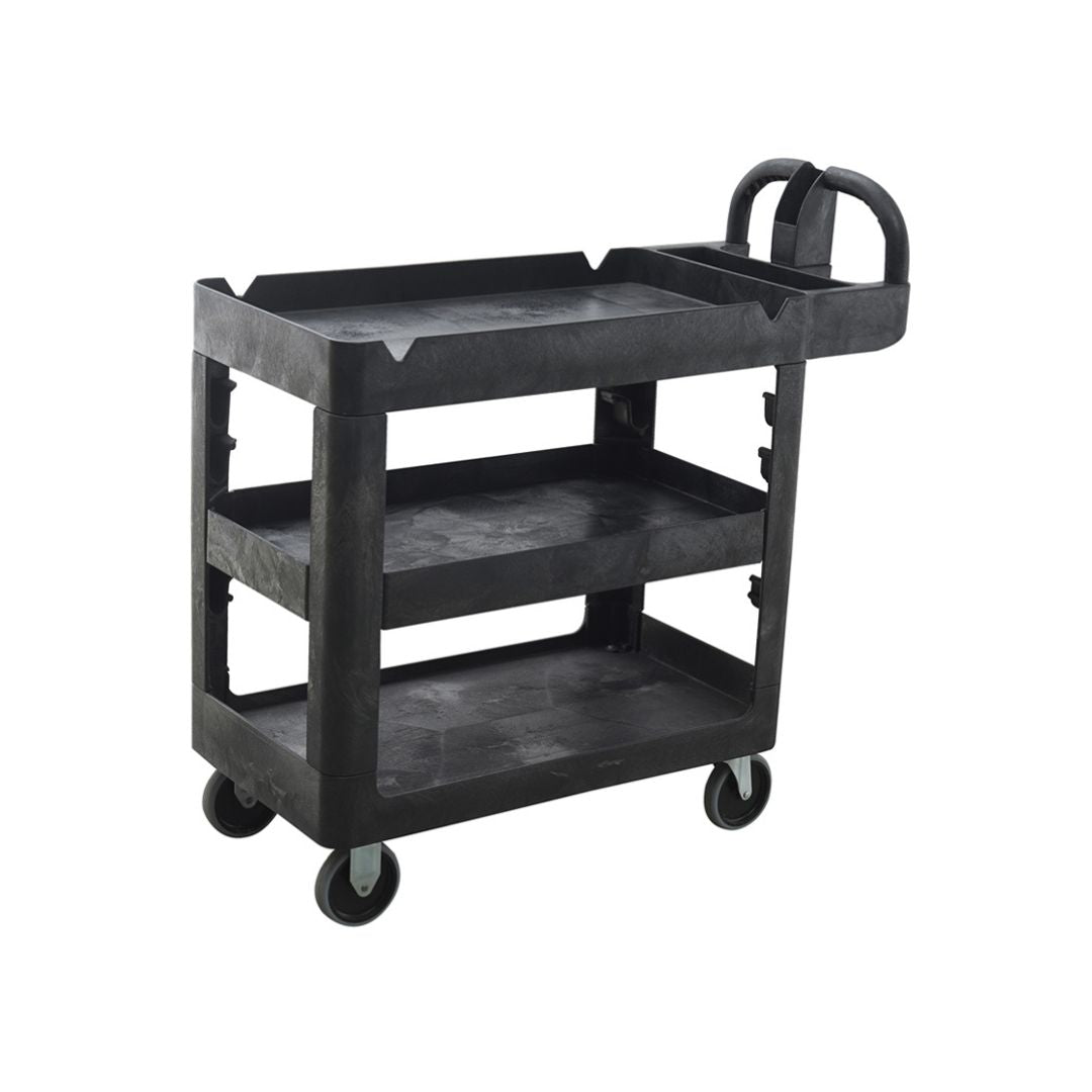 230kg Rated Bitbar 3 Shelf Utility Cart - Black