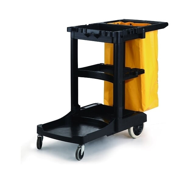 Commercial Hospitality Trolley Cleaning Cart - Black