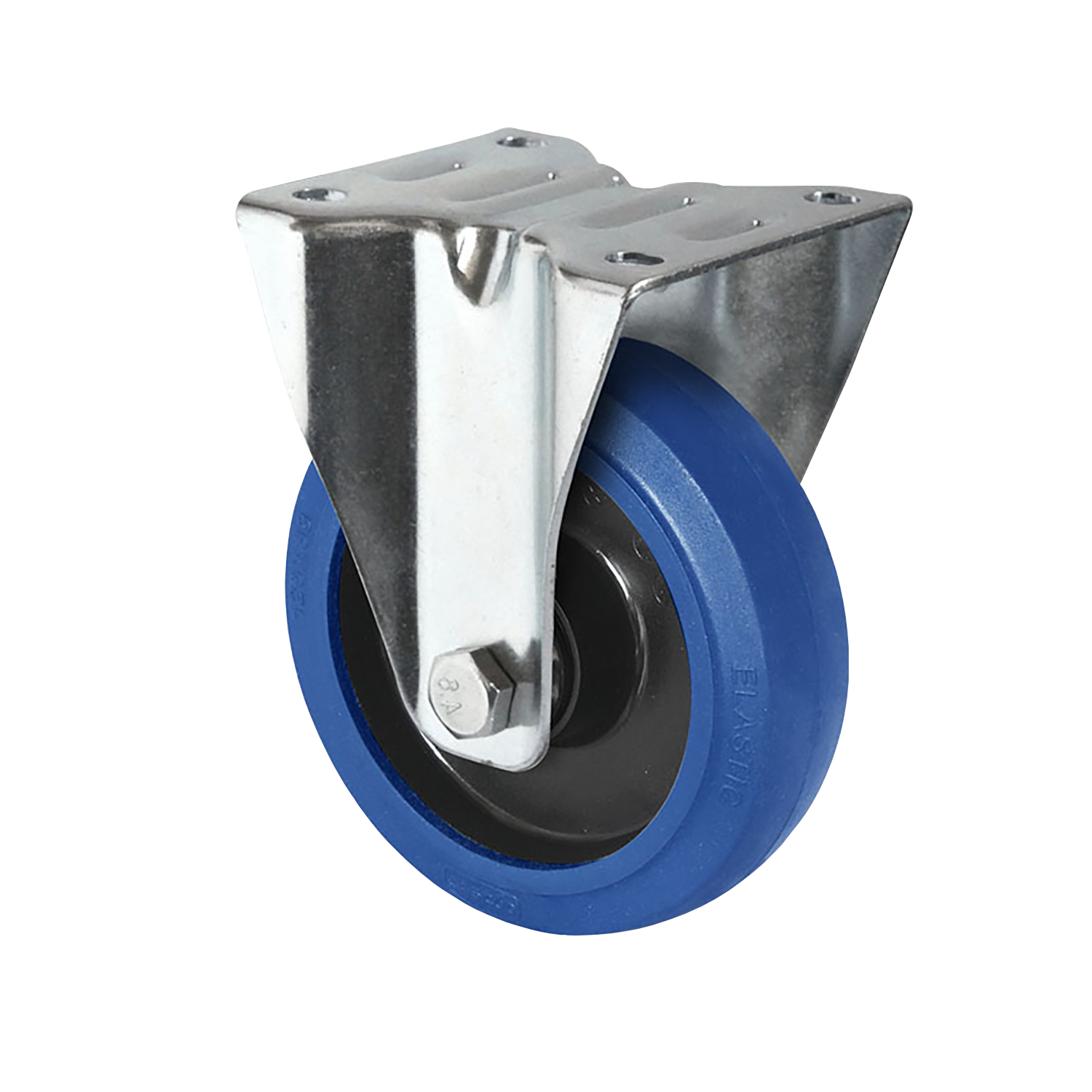 Elastic Blue Rubber Castor 100mm