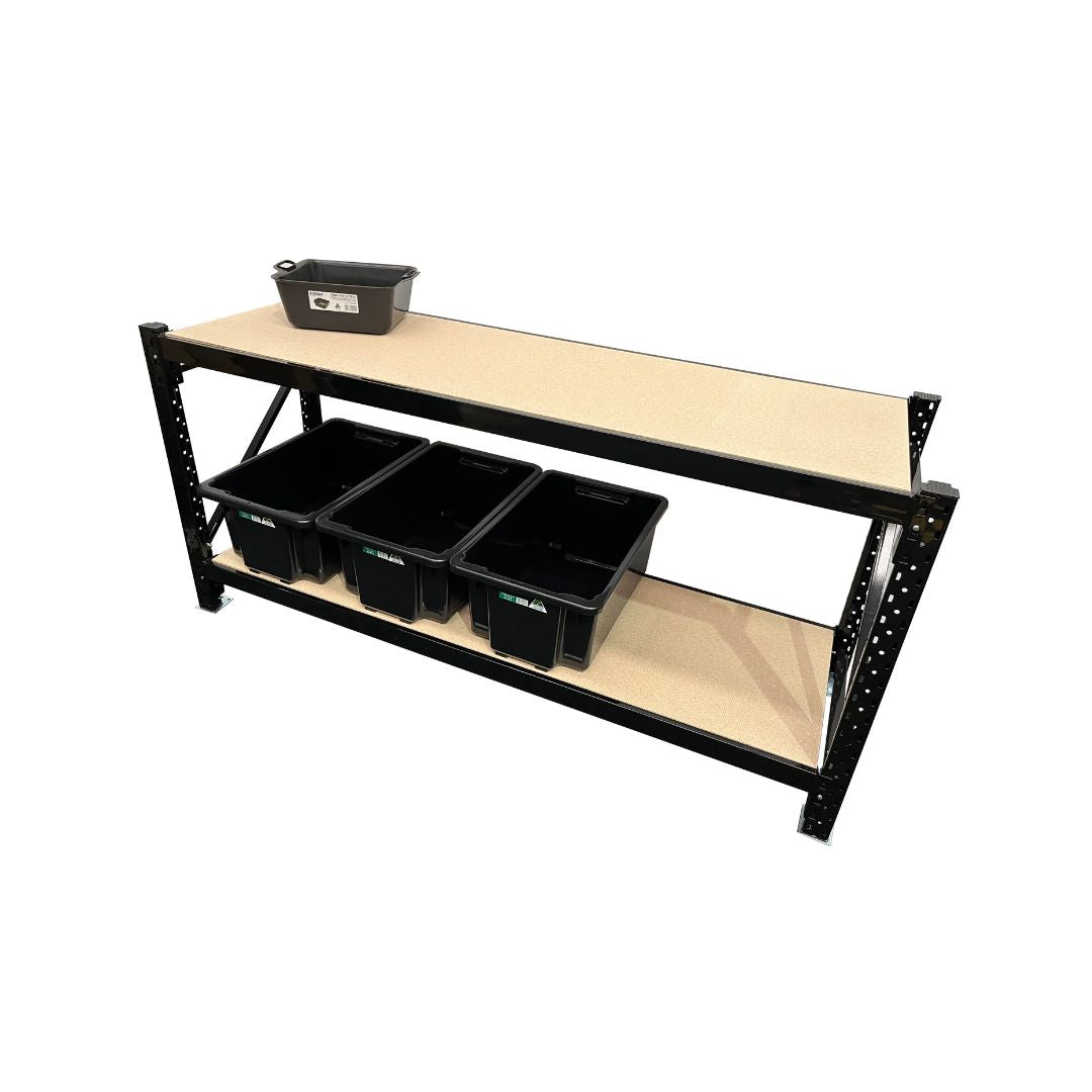 Longspan Workbench with Bottom Shelf Black