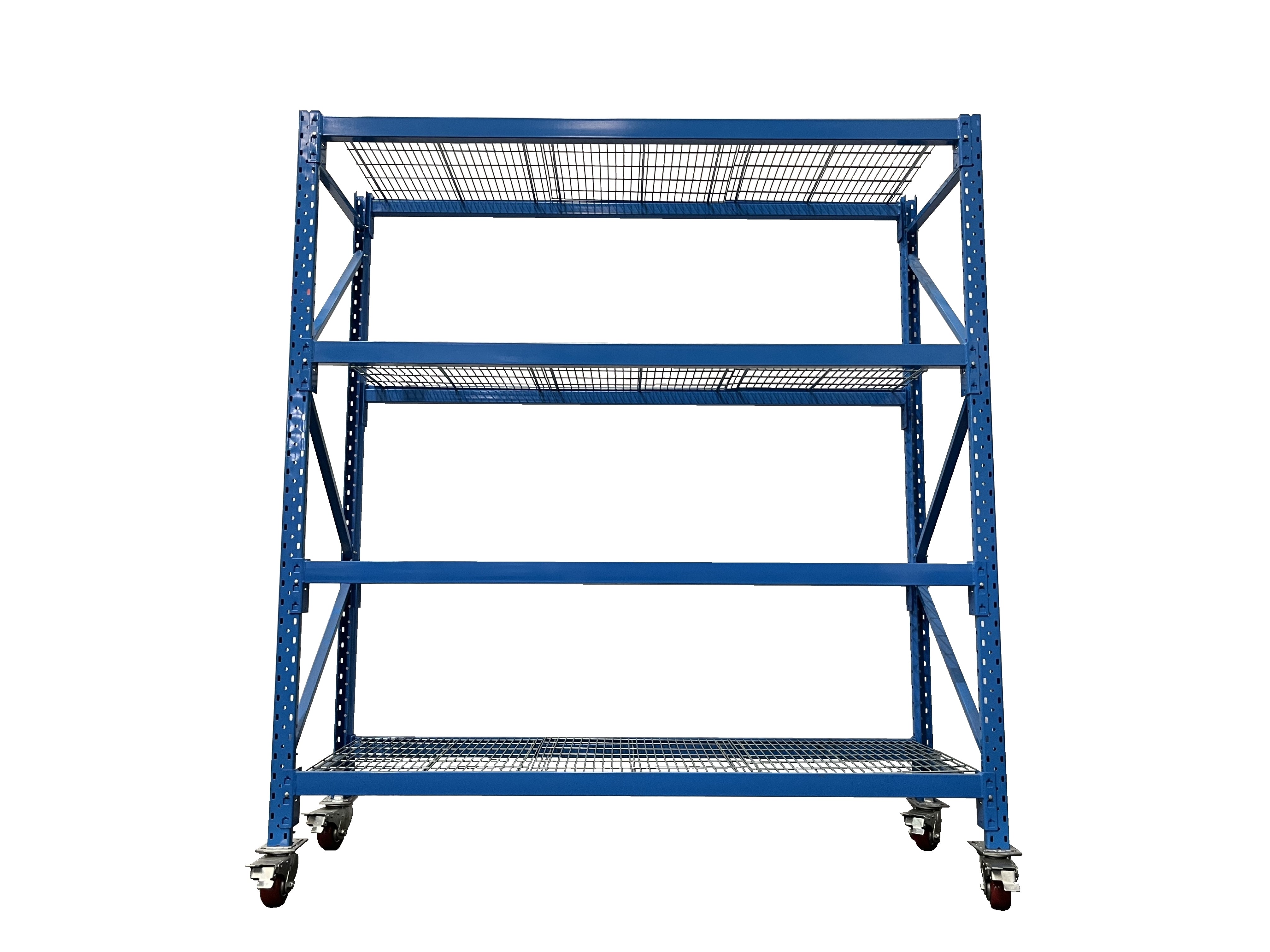 Mobile Shelving Blue with Mesh