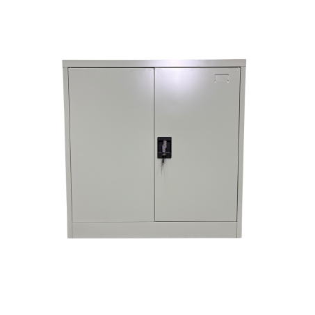 2 Door Lockable Cabinet - Half Height - Light Grey