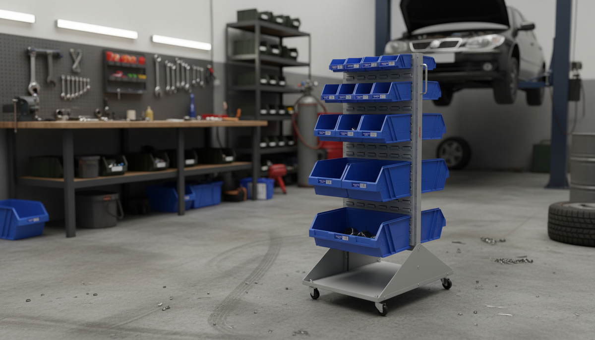 ReadyRack high density tool and bucket trolley for warehouse and workshop use