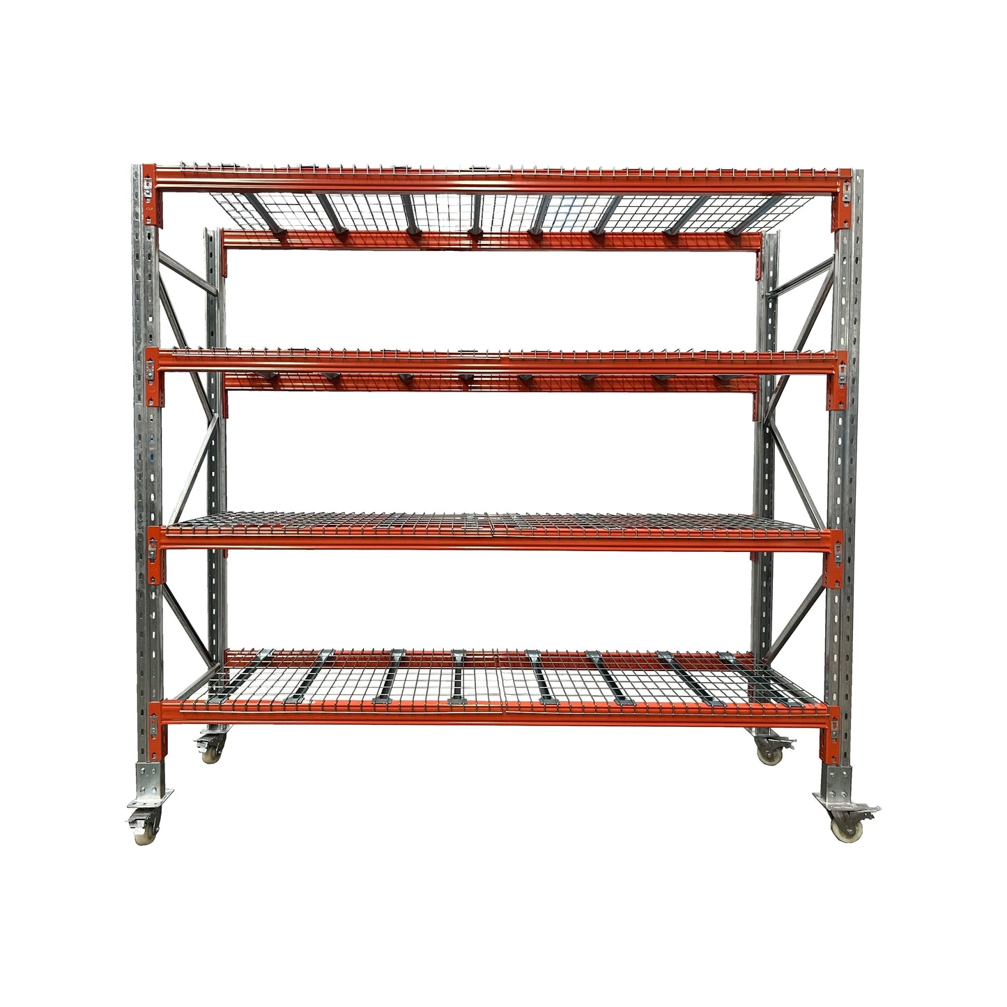 ReadyRack Heavy Duty Shelving Single Bay 2438mm high with mesh and castor wheels