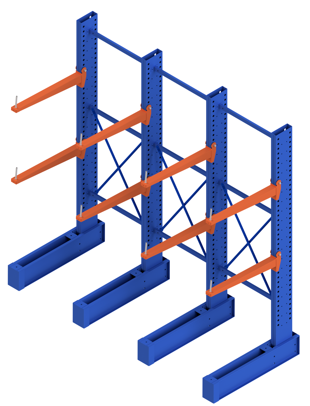 Heavy Duty Cantilever Racking Three Bay Run