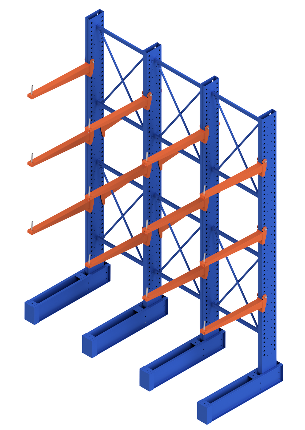 Heavy Duty Cantilever Racking Three Bay Run