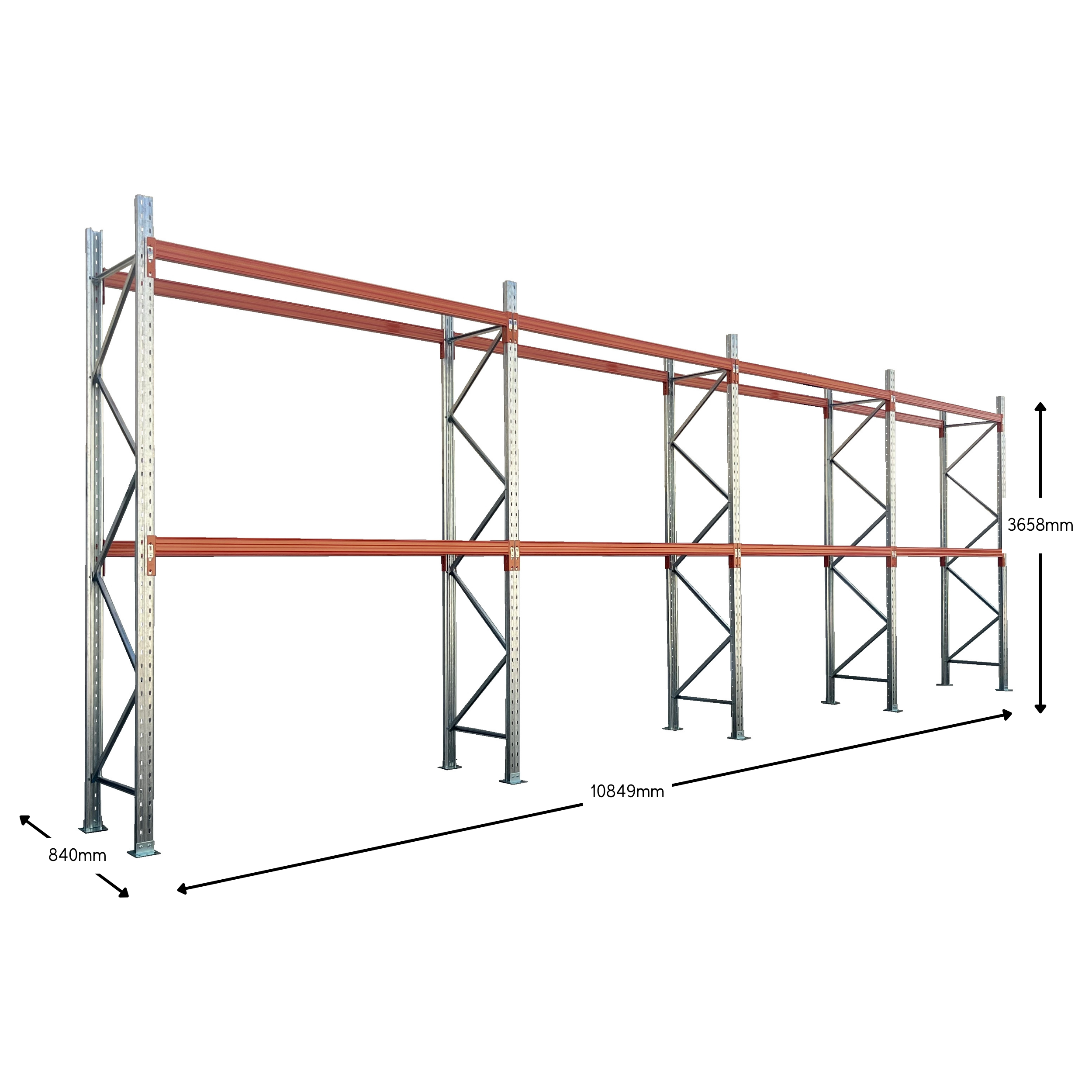 ReadyRack Four Bay Pallet Racking Package Measurements