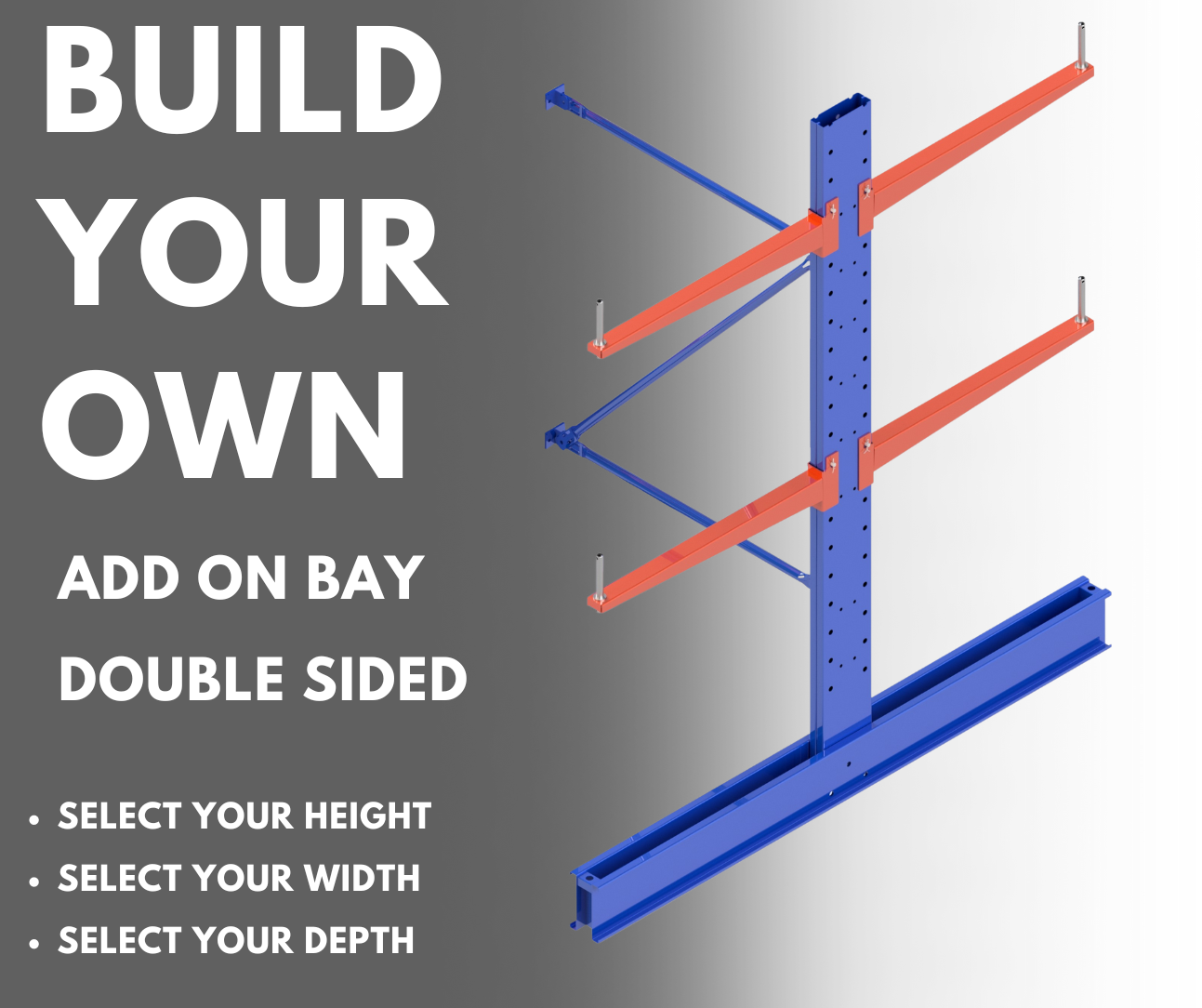 Medium Duty Cantilever Racking Add On Bay | Double Sided