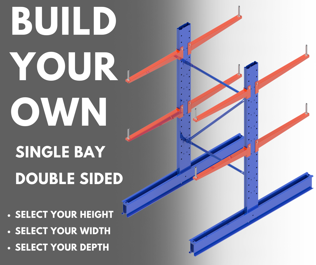 Medium Duty Cantilever Racking - Starter Bay Double Sided