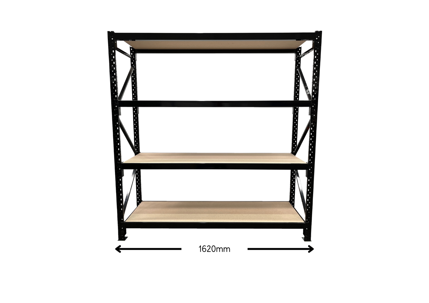 Black Longspan Shelving Starter Bay With 4 Levels