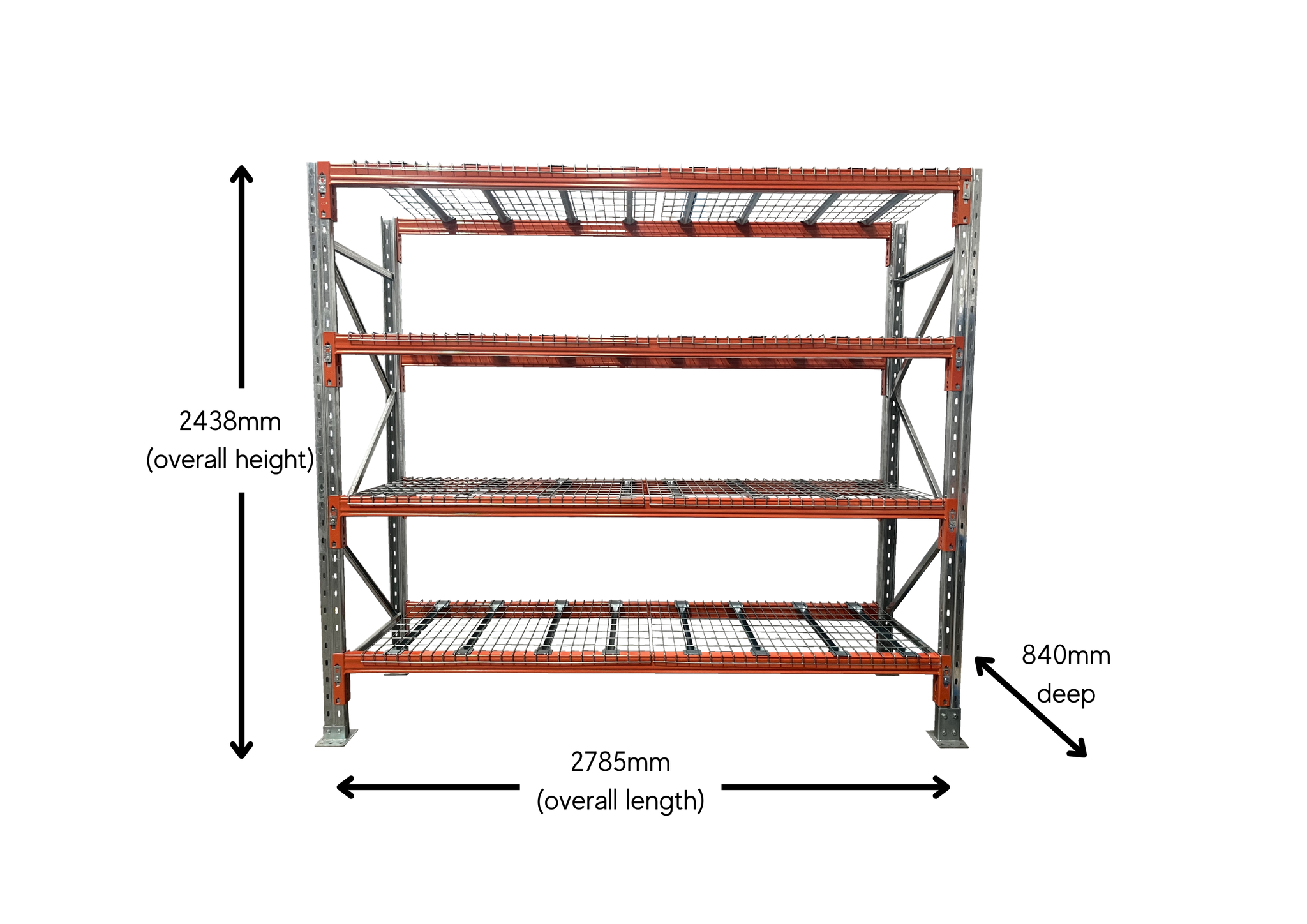 Starter Racking Heavy Duty Shelving Starter Bay 2438mm High with Mesh | Shelving Racking