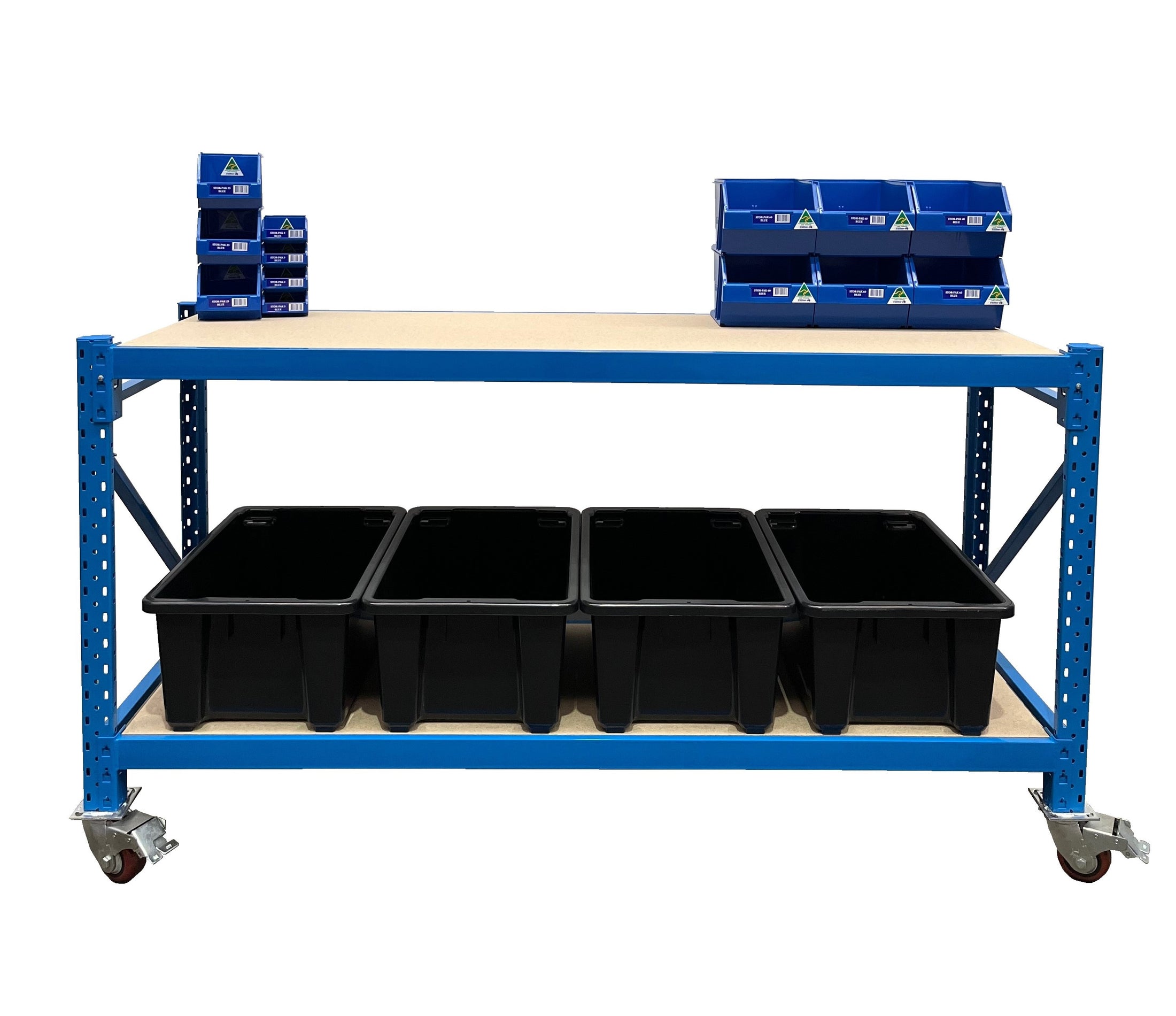 Workbench Machine Longspan Workbench with Castors | Heavy Duty Workshop Essential