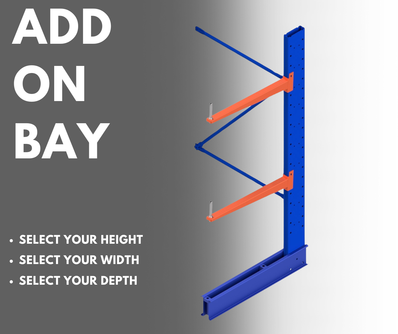 ReadyRack Medium Duty Cantilever Racking Add on bay