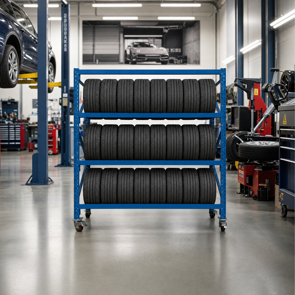 Tyre Racking F12 Mobile Tyre Racking | Tyre Storage on Wheels | ReadyRack