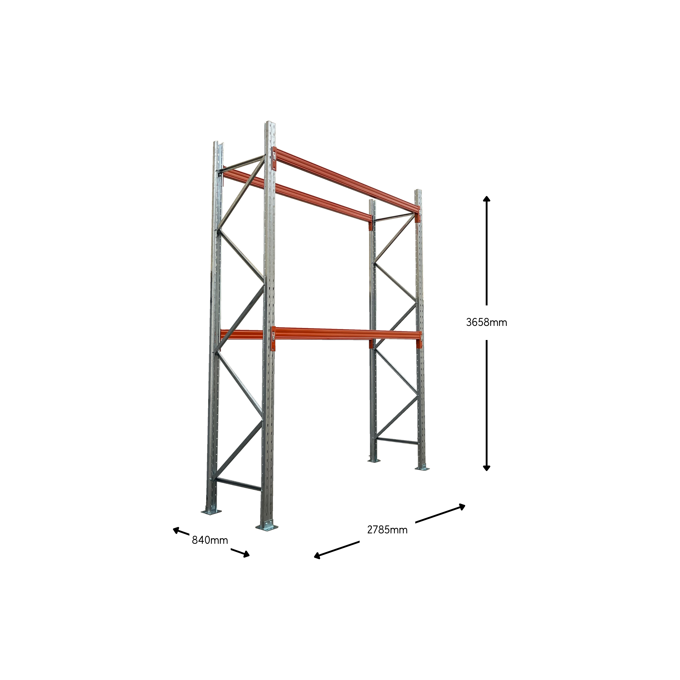 ReadyRack Single Bay Pallet Racking Package Measurements