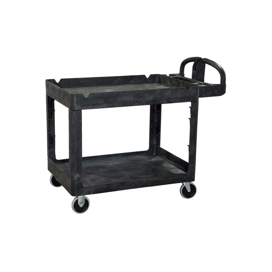 230kg Rated Bitbar 2 Shelf Utility Cart - Black