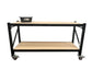 Long Span Workbench with Bottom Shelf with Castors Black