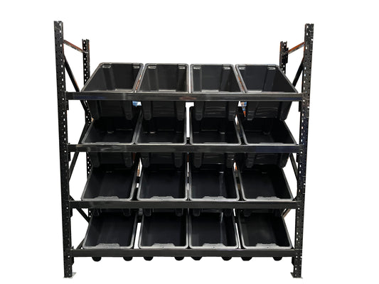 ReadyRack Black Long Span Shelving Package With Tubs 2000mm High