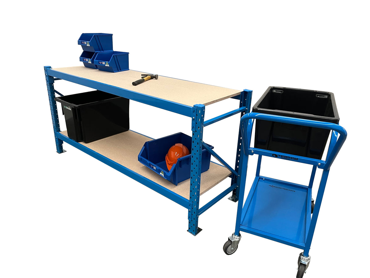Workbench With Rack Storage Longspan Workbench: Including Bottom Shelf