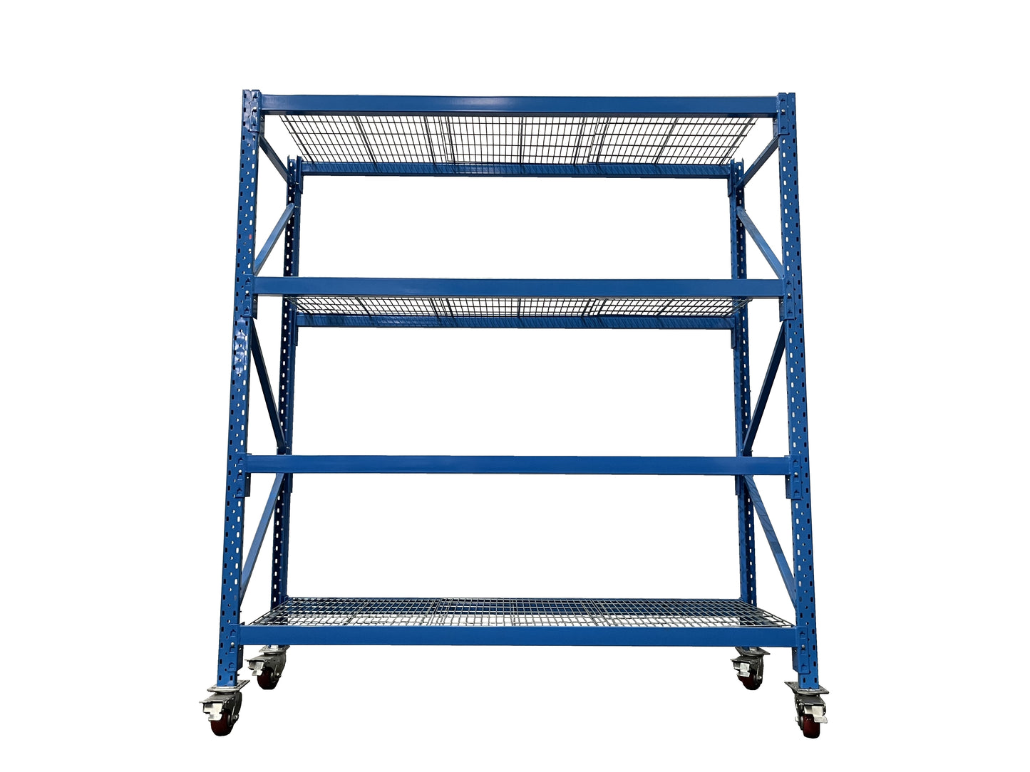 Mobile Shelving Blue with Mesh