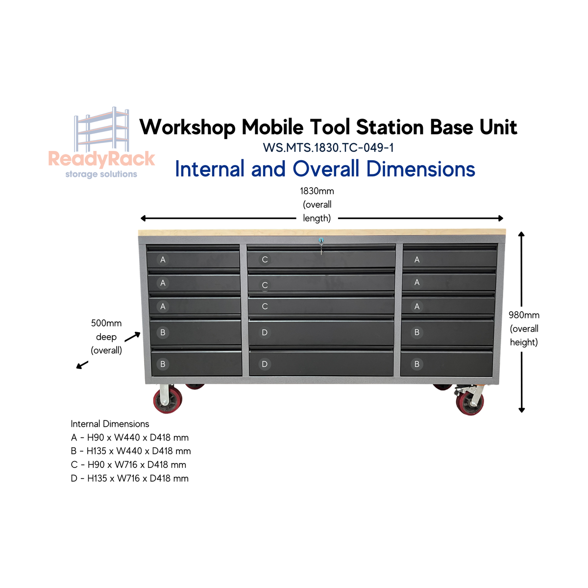 Tool Unit Numbers Workshop Mobile Tool Station Base Unit | ReadyRack