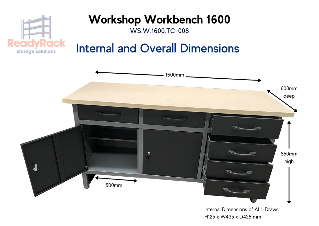 Rapid Racking Workbench Workshop Workbench 1600 | ReadyRack