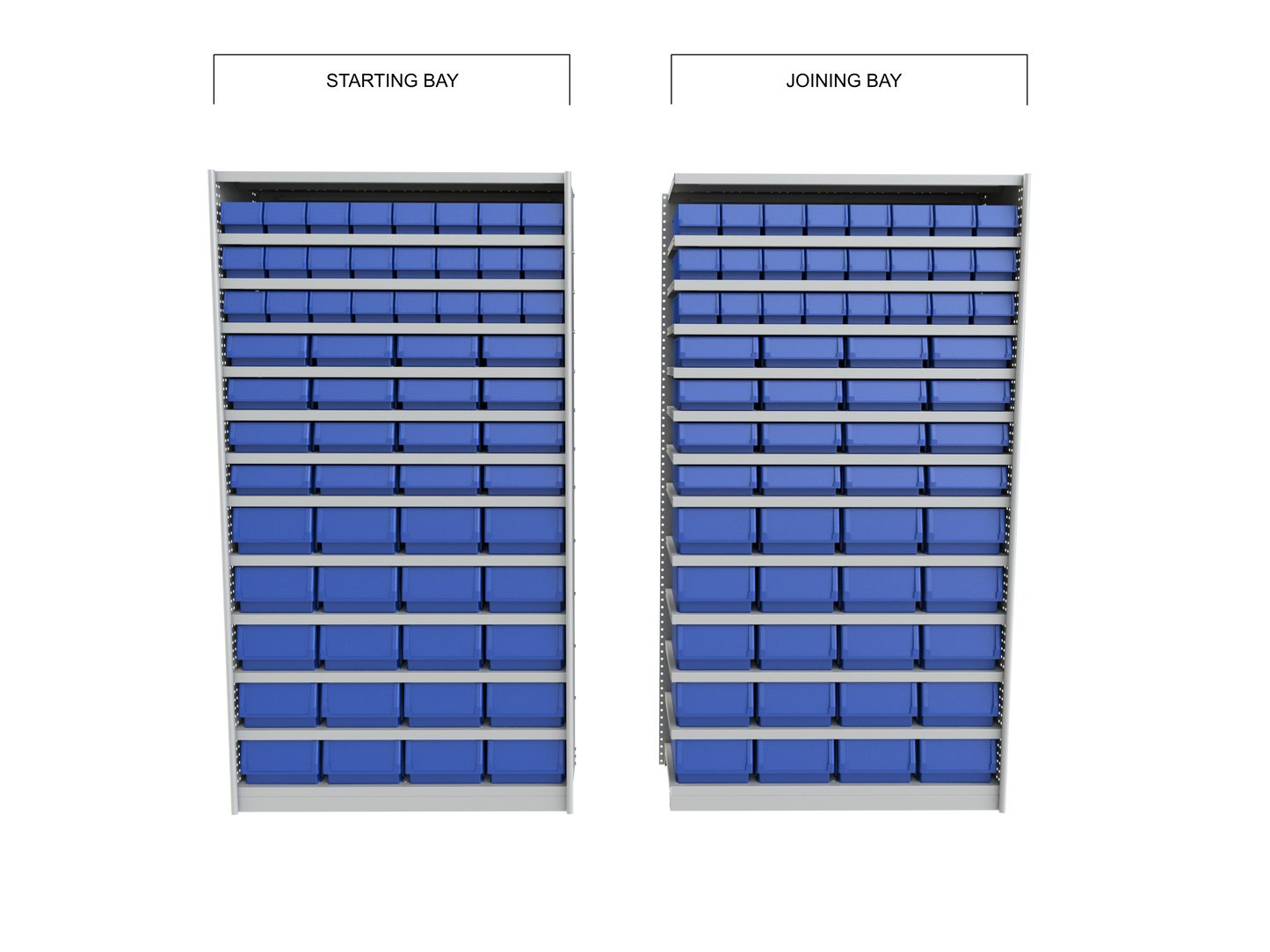 Parts Storage Shelving Bays Mixed