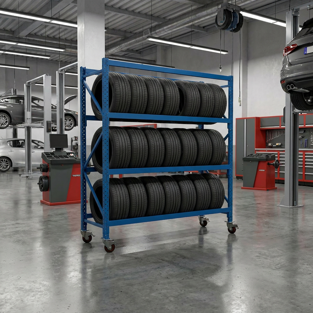 Wheeled Wheel Racking Mobile Tyre Racking | Tyre Storage on Wheels | ReadyRack