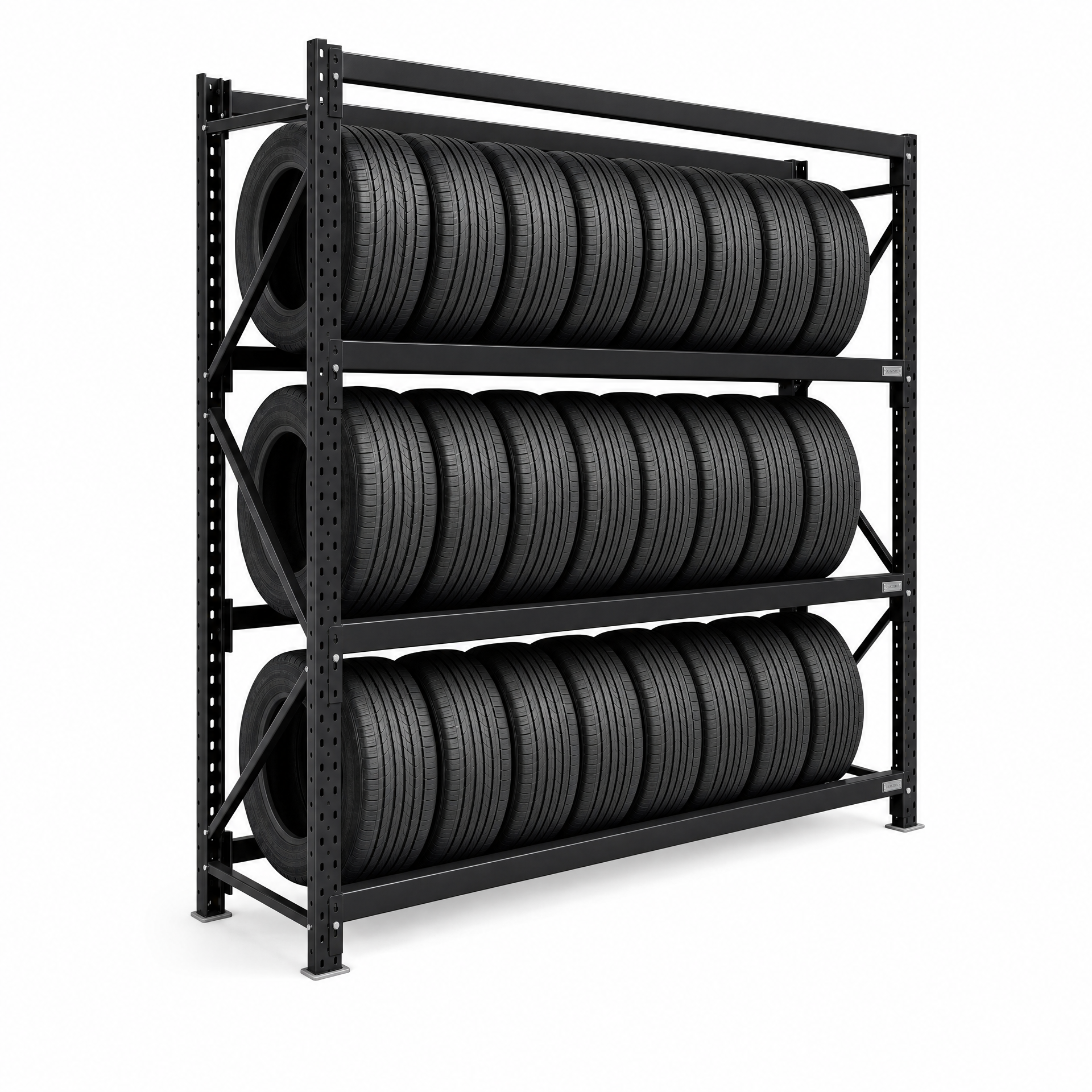 Tyre Rack Starter Bay With 4 Levels Black