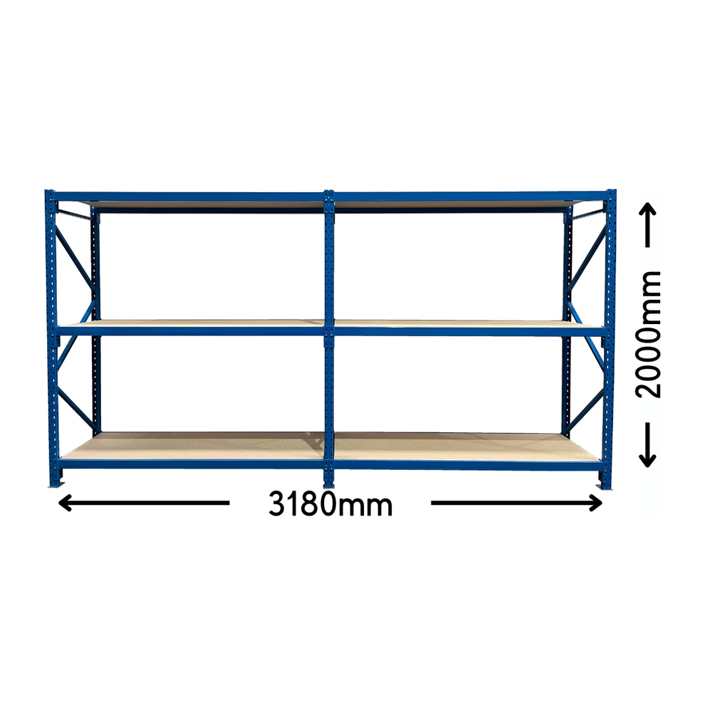 Heavy Duty Shelving 2 Bay Package 4 Levels Longspan Shelving Near Me