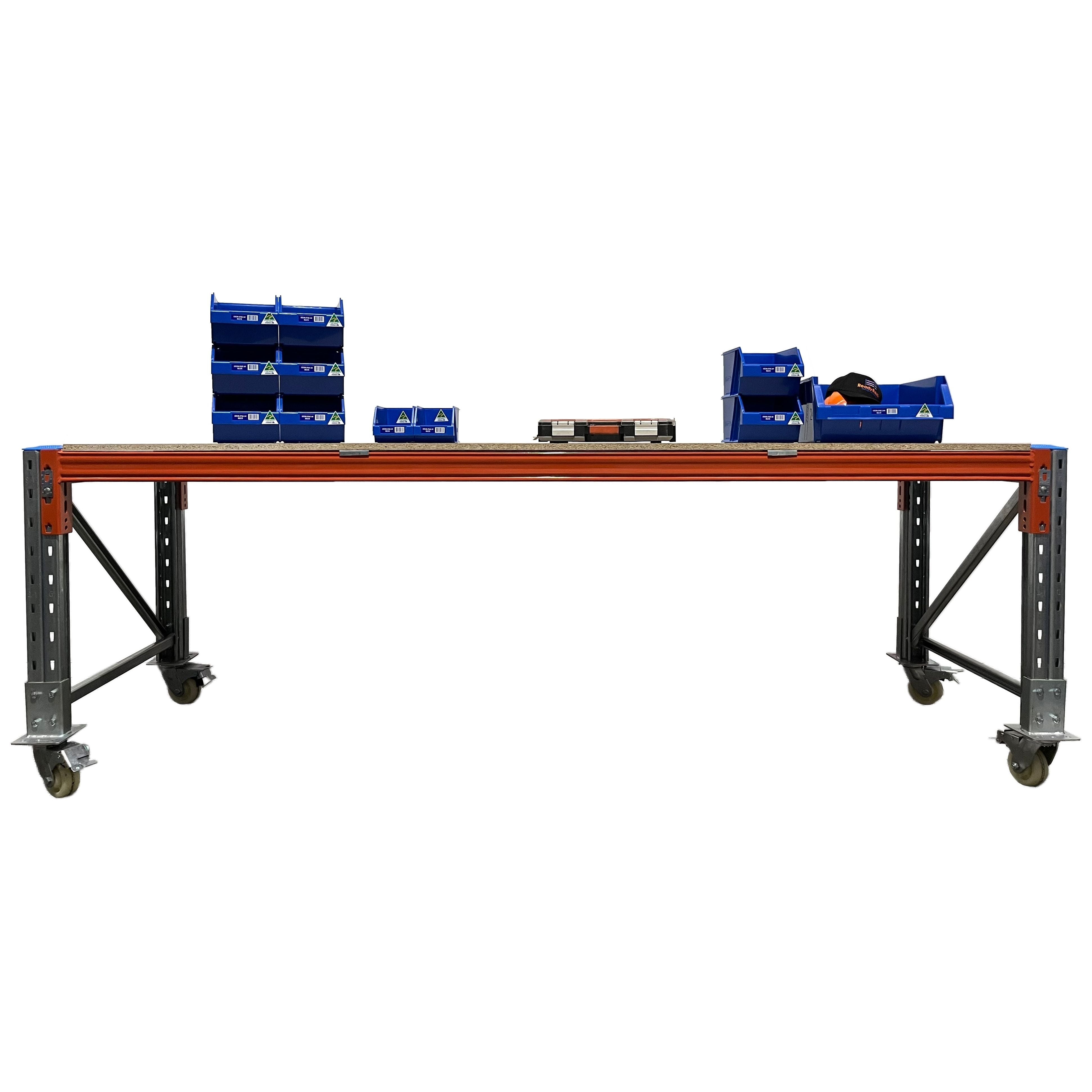 ReadyRack Pallet Racking Work Bench 2 2770mm Single level on castors