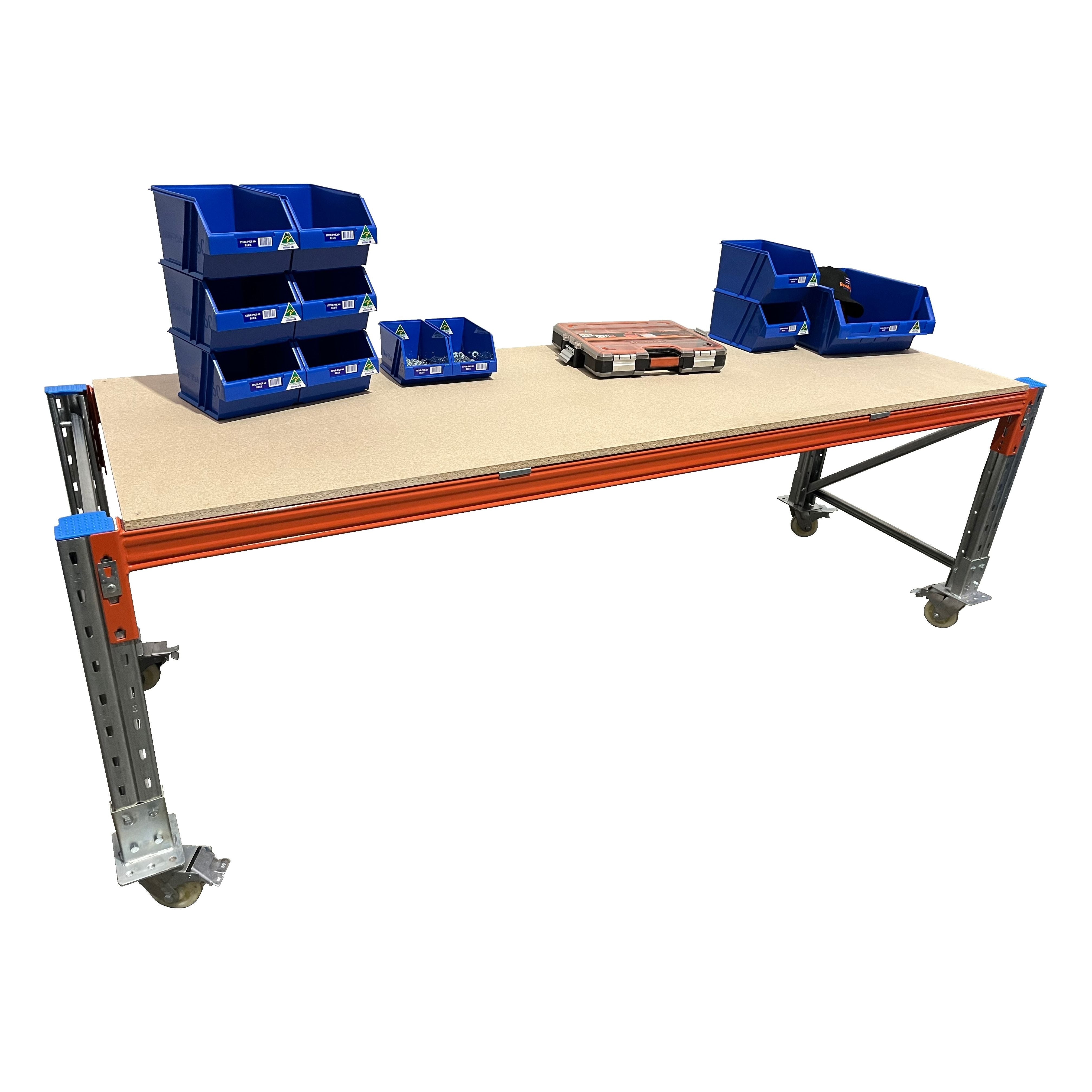 ReadyRack Pallet Racking Work Bench 2 2770mm Single level on castors